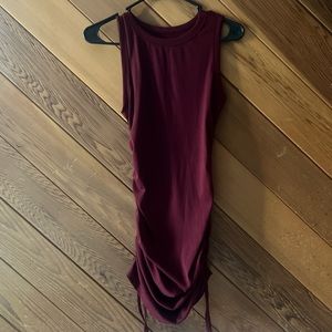Small burgundy adjustable length dress